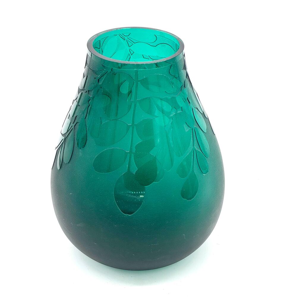 Vase - Ken Benson LS for Pilgram Glass Works Pear Shape Oak Leaf Pattern